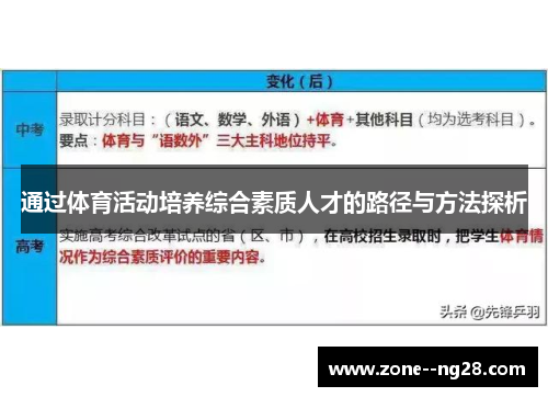 通过体育活动培养综合素质人才的路径与方法探析